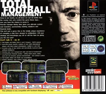 Premier Manager Ninety Nine (EU) box cover back